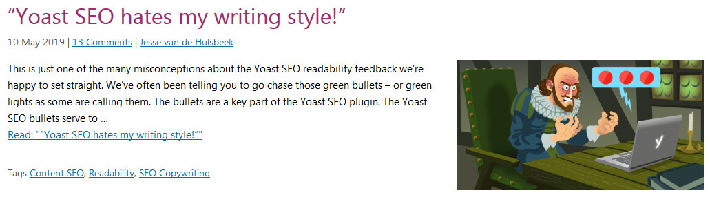 به نحوه استفاده وب سایت seo yoast از برچسب ها دقت کنید