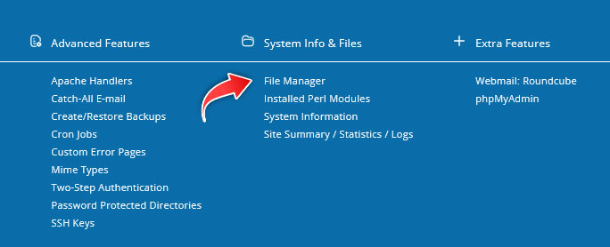 ورود به بخش مدیریت فایل در directadmin